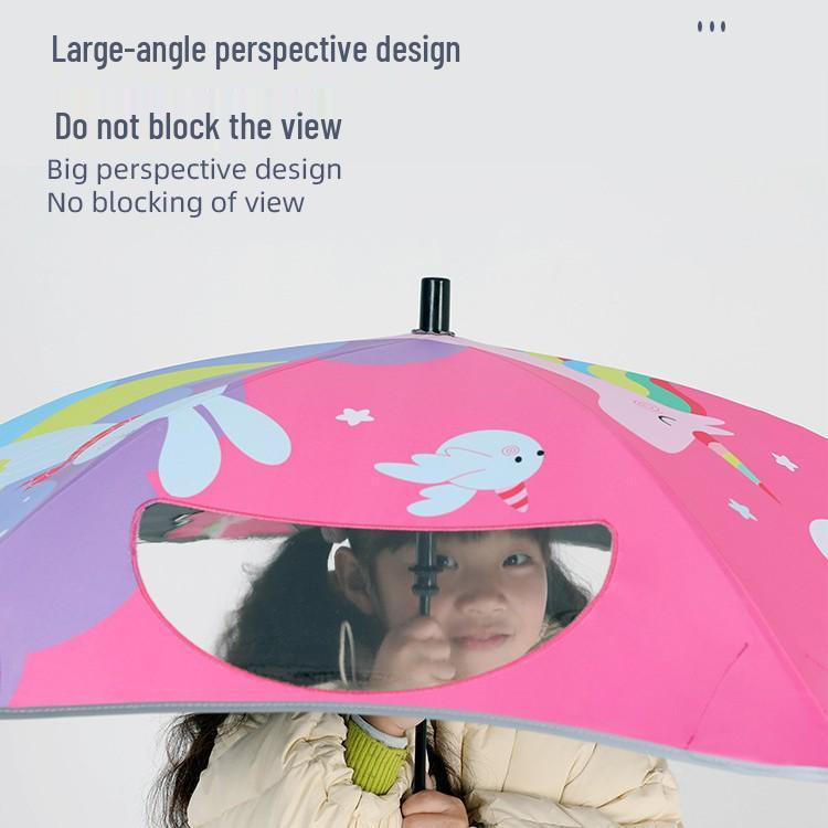 Kids' Adorable 3D Umbrella: Safe, Dual-Use Sunshade & Rain Cover