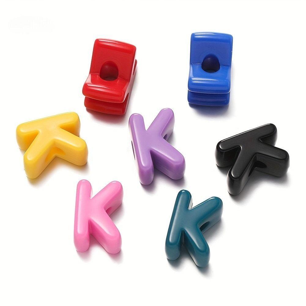 50Pcs Y2K Letter Pendant Beads Jewelry Making Charm Round Acrylic Pendant Jewelry Accessories