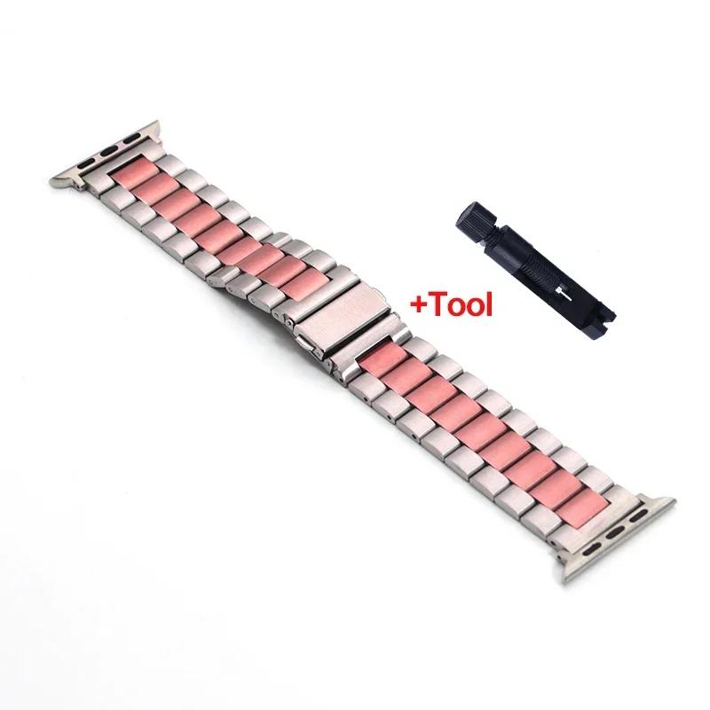Stainless Steel Strap For Apple Watch 46mm Ultra 49mm Metal Wristband Bracelet For iWatch 10 9 8 5 4 SE 42mm Business Watchband