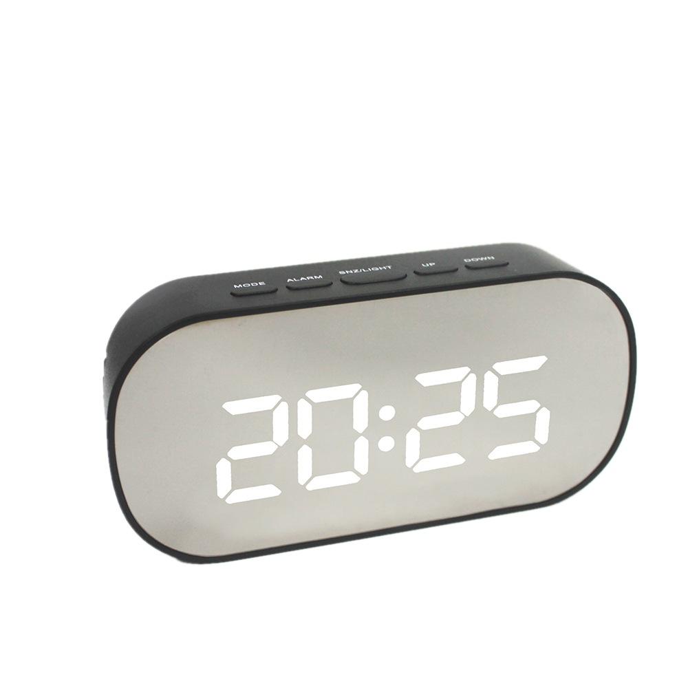 Multifunctional Electronic Clock Bedside Alarm Clock LED Mirror Clock Large Screen Digital Clock Multicolor 6506