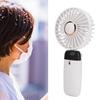 Foldable Quiet Handheld Fan 5 Speeds USB Rechargeable, 19x9cm White