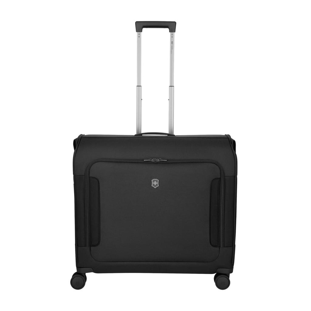 Victorinox Werks Traveler Torba na kółkach na ubrania z paskiem do mocowania TSA ID Odpinana przegroda na garnitur Antybakteryjna Duża Idealna na podróże służbowe i Czarna 7.0 Torba, 84L,