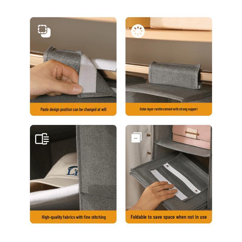Multi-Layer Foldable Hanging Wardrobe Organizer with Dustproof Cover