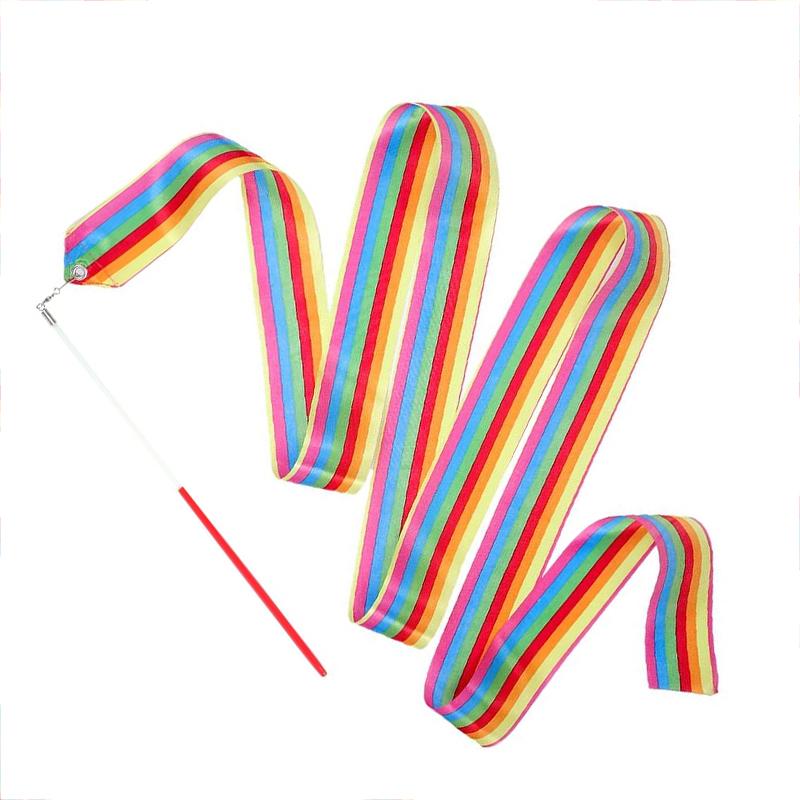 

Радужная лента для танцев, лента для художественной гимнастики, игры на открытом воздухе, реквизит для сценических выступлений, подходит для начинающих, шоу талантов, TMZ