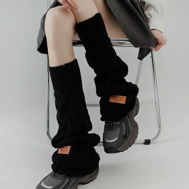 Women's Thin Hollow-out Leg Warmers for Spring and Summer Knitted Breathable Calf Flared Slouchy Long Socks