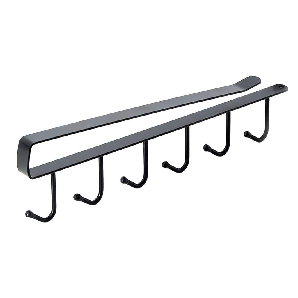 Under Cabinet Hook Multifunctional Rustproof Iron 6 Hooks Cabinet Storage Hanger for Bedroom Kitchen