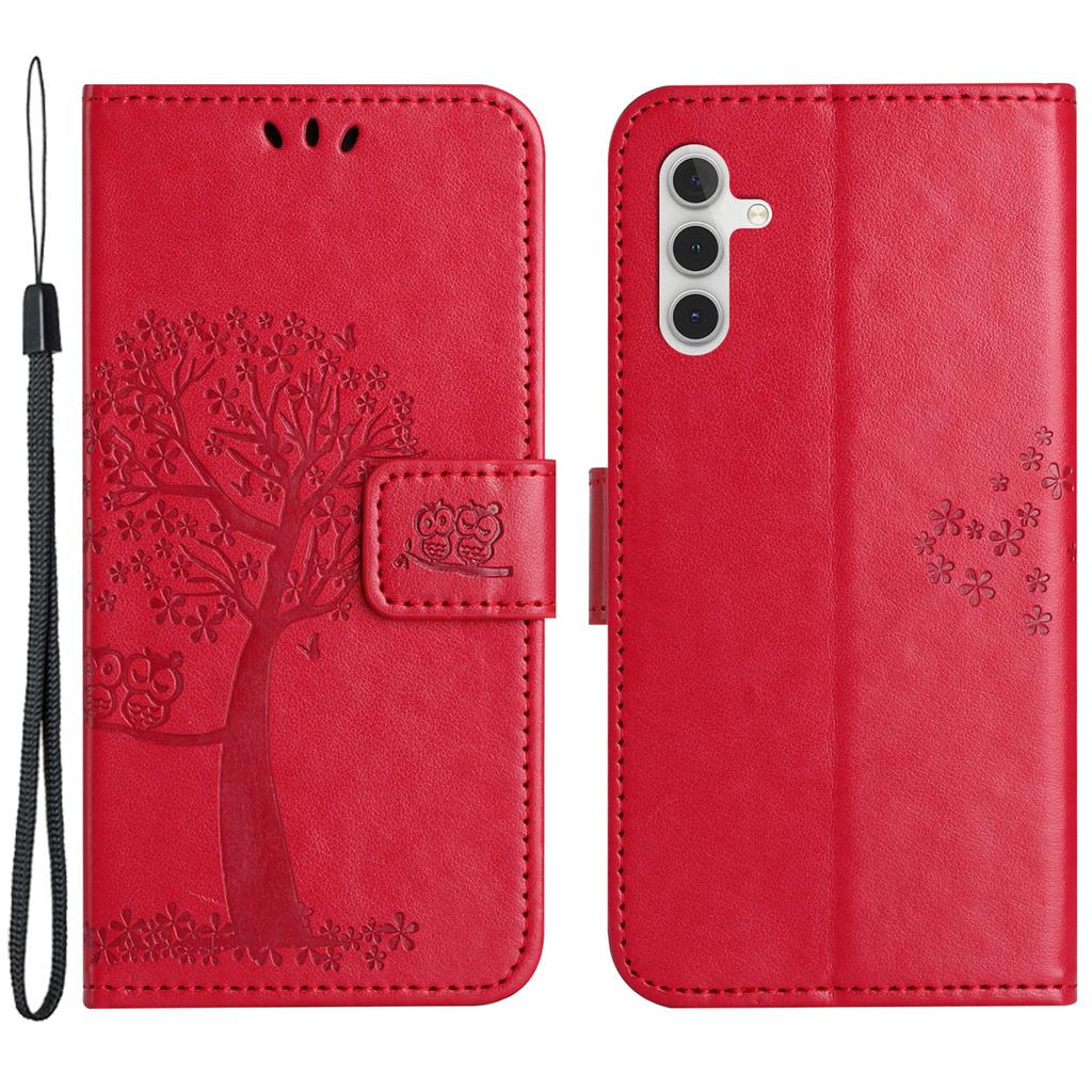 Leather Case for Samsung Galaxy M15 5G/F15 5G , Wallet Phone Cover Imprinted Owl Tree