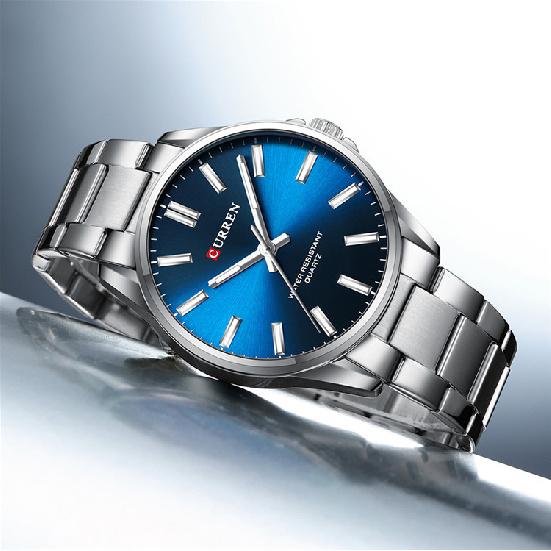 CURREN 9090 Damen Business Wasserdichte Uhr, Personalisierte Einfache Stahlarmbanduhr, Partneruhr