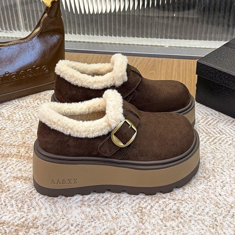 Women's Thick Bottom Winter Fur Mouth Fur One Lightweight Warm Anti Cold Padded Snow Boots Non-slip Wear Casual Sneakers Cotton Boots