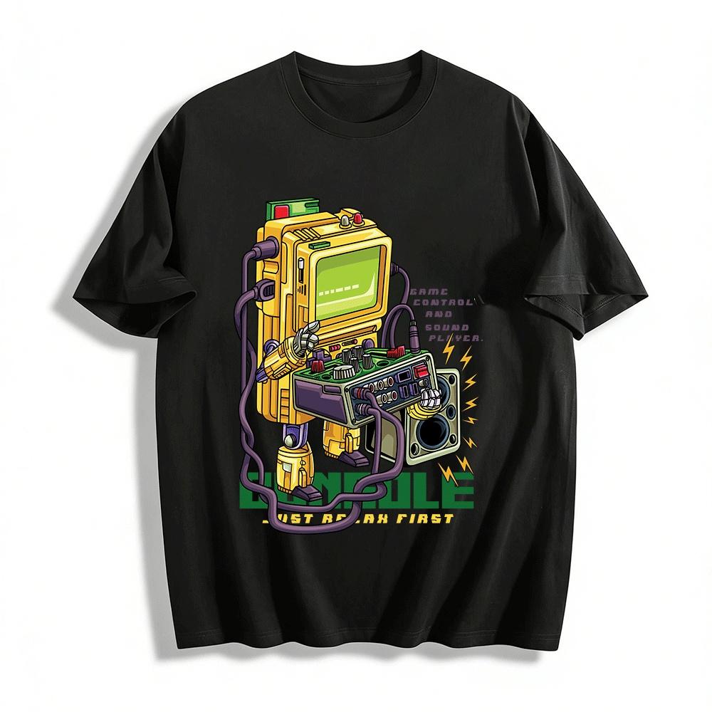 

Vintage Game Control Robot Graphic Print T-Shirt Pure cotton T-shirt XXS