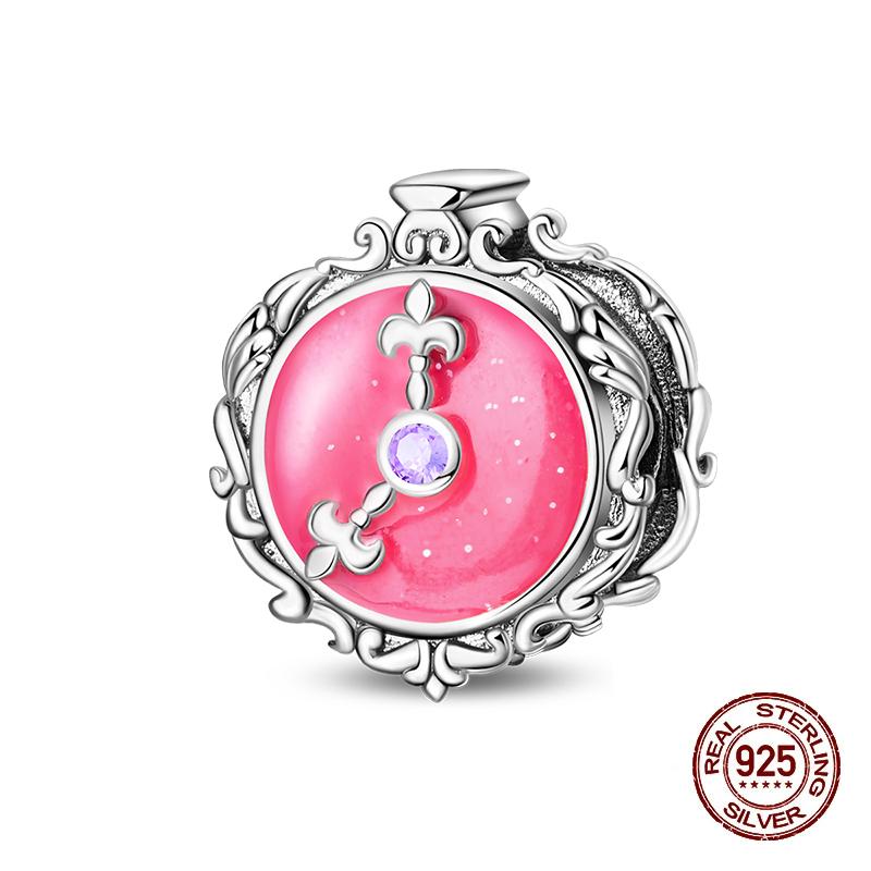 Sweet Copper Tea Party Pink Princess Series Charms Beads Fit 3Mm Original Bracelets Diy Jewelry Birthday Gifts