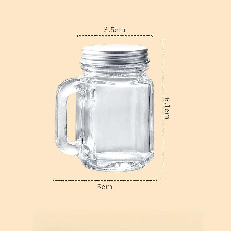 10Pcs-Mini Glass Jar Set Glass Bottles with Aluminum Lids 35ml Empty Sample Jars, Seal Containers, Essential Oils Storage Vials