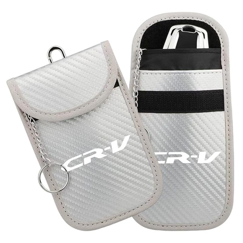 ARD1 Carbon Fiber Car Key Case Signal Blocker Bag RFID Shielding Pockets For Honda Civic Accord CR-V Fit Jazz Odyssey Vezel Pilot HRV
