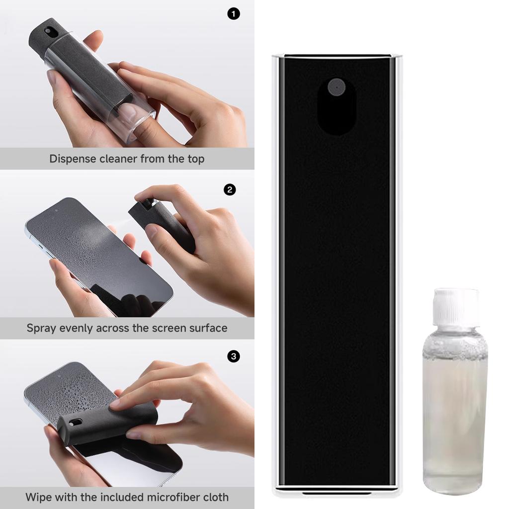 2 in 1 Screen Cleaner Spray Bottle Computer Cellphone Screen Cleaner with Microfiber Cloth Set Cleaning Tools Cleaning Supplie