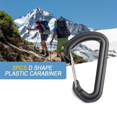 D Shape Plastic Carabiner Clip Snap Hook Keychain Key Ring Climbing