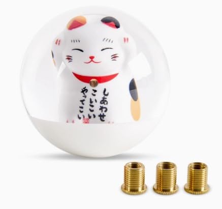 

bubulu Shift Knob Funny Shift Knob Truck Bus MT Cat Maneki Cat Lucky Cat usually белый