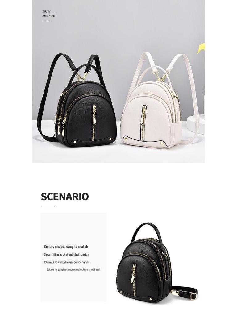2023 Trendy Korean Style Small Backpack: Simple, Versatile Round Women's Shoulder & Crossbody Bag