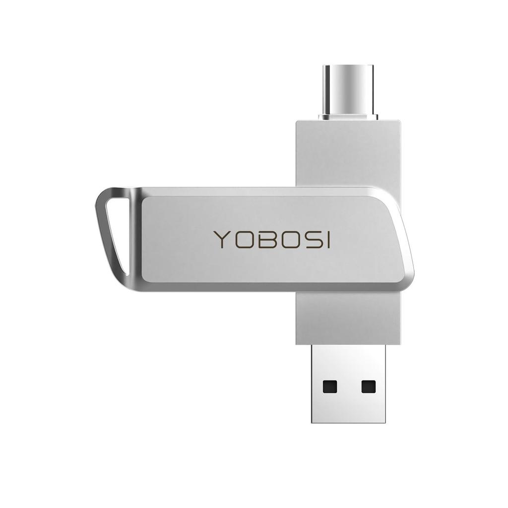 Customized Metal Dual-Use Rotating USB Flash Drive - High-Speed 32GB, 64GB, 128GB, Large Capacity