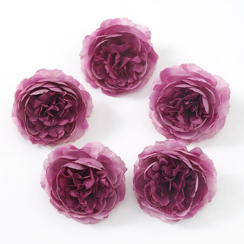 5/10Pcs 7.5cm Silk Peony Artificial Flowers Heads for Home Party Wedding Decor Accessories Garden Crafts Manual Christmas Wreath