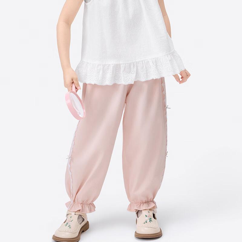 Xiaoyinman Girls  Summer Casual Pants with Side Bowknot 140