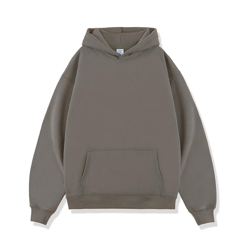 Autumn and Winter One Tone Blank Plus Velvet Thickened 450g Hooded Sweatshirt Men Heavy Hoodie Mens Clothes
