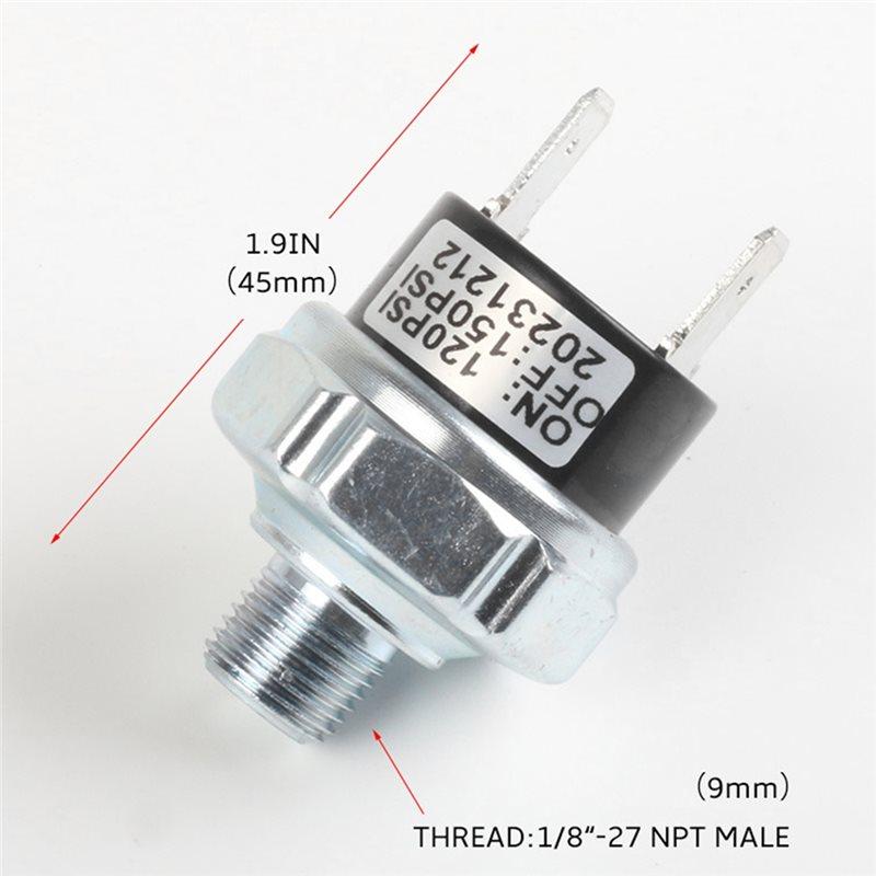 CYCLI-For Air Tanktrainair Tank Connection Pressure Switch 12/24V Compressor A:170-200PSI-1/4NPT/B:120-150PSI-1/8NPT