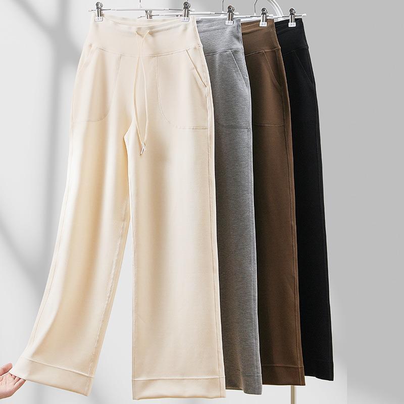 Loose small wide-leg pants sports drape high-waisted straight-leg pants slimming sports elastic waist casual pants slim