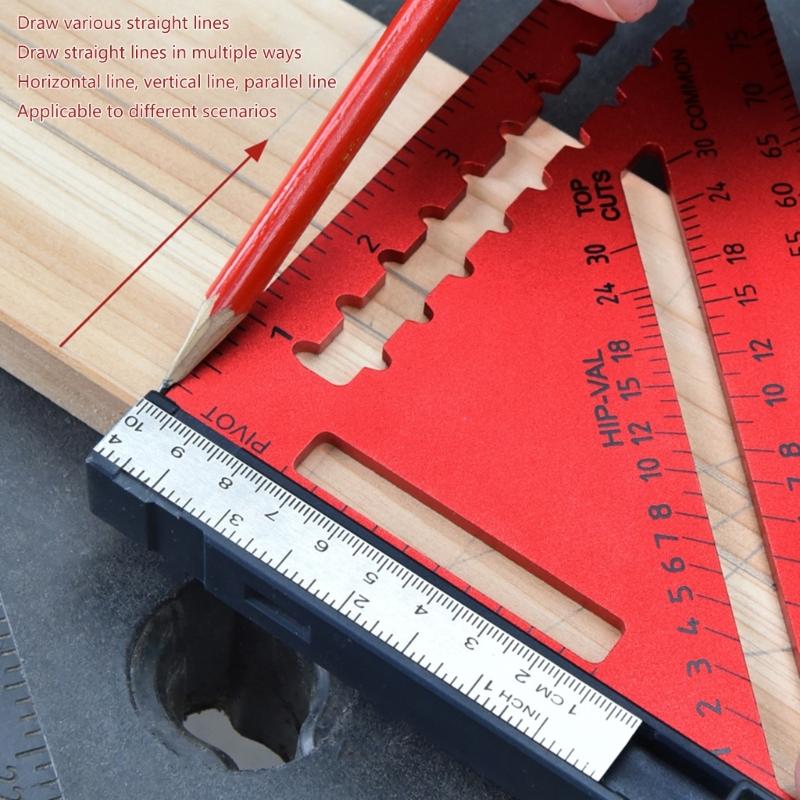 Multipurpose Triangle Ruler Double Sided for Angle/Depth/Cylinder High Precision Aluminum Alloy Triangle Ruler Tool