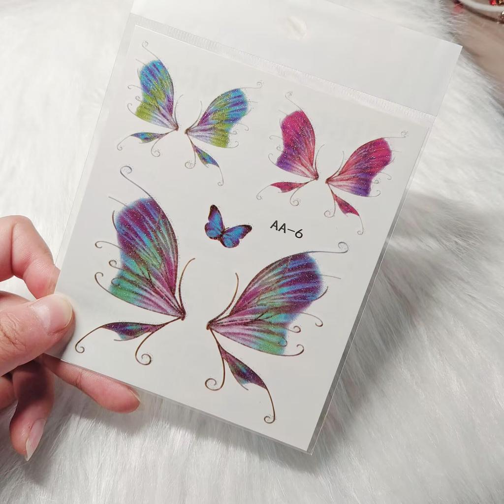 Non-toxic Washable Butterfly Face Stickers for Kids - Eye and Forehead Tattoos