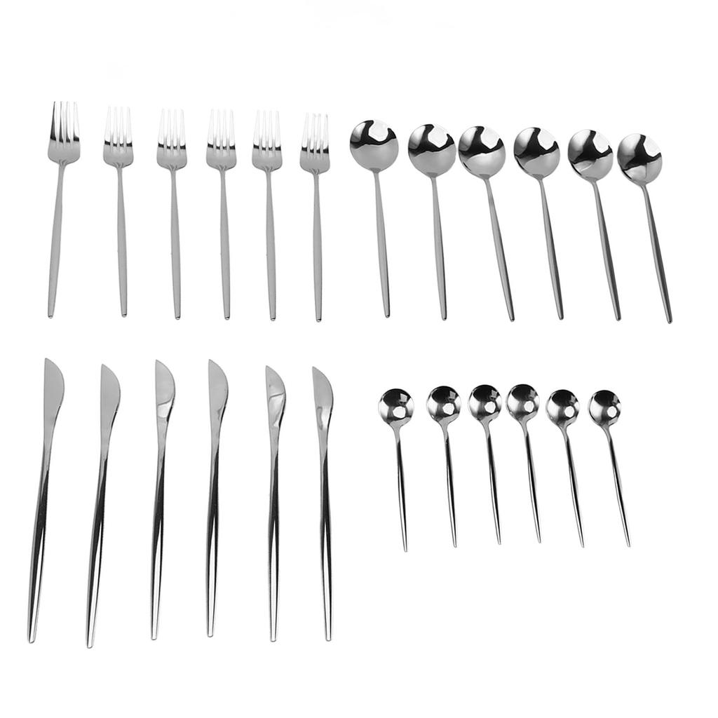 Kitchen Flatware Cutlery Set Stainless Steel Utensils Service Include Knife Fork Spoon Dishwasher Safe Silver