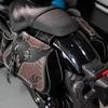 Universal Retro Motorcycle Saddlebag Throwover Saddlebags for Harley XL883 Honda Yamaha Suzuki PU Leather with Cup Side Gear Bag