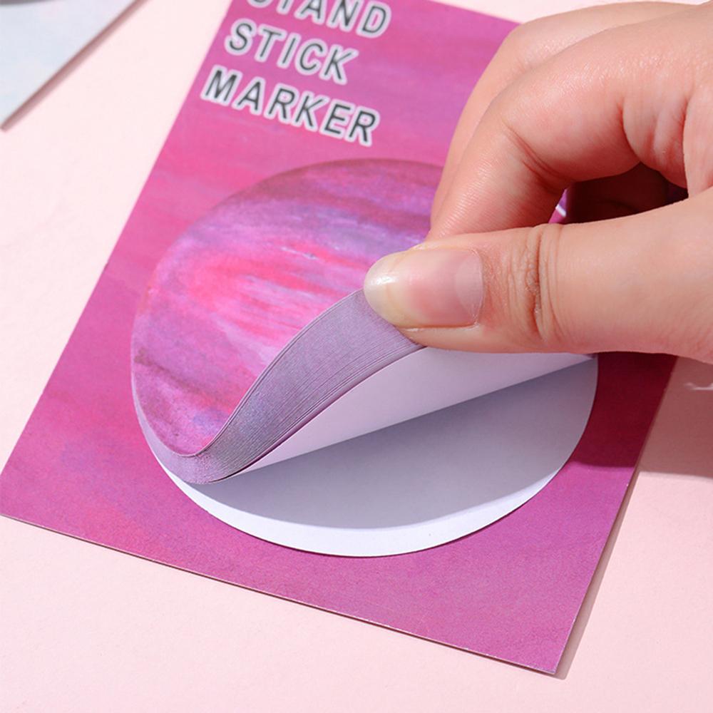 1 Piece Adhesive Cute Round Planet Notes Notepad Memo Pad Office School Supplies Stationery