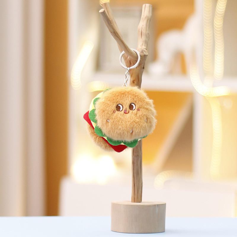 Chicken Burger Fries Leg Cake Keychain Backpack Pendant Decorated Doll Plush