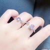 Kitten Star Inlaid Zir*****Pen Ring Niche Light Luxury High Sense Simple Stacking Wearing Colored Treasure Ring Woman