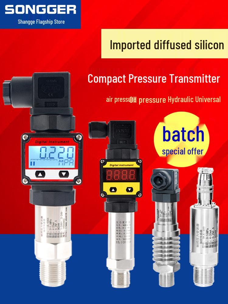 Compact Digital Display Pressure Transmitter: High Precision 4-20mA Sensor for Water, Air, Oil, and Hydraulic Applications