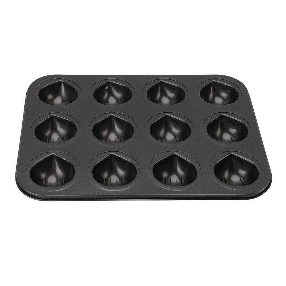 12 Cavity Muffin Cake Pan Carbon Steel Nonstick Baking Pan Desserts Muffin Puddings Candy