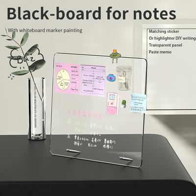 Schreibtisch-Nachrichtentafel Acryl transparente Notiztafel Büro-Memo-Board beschreibbar Zuhause-Memo-Board magnetische Schreibtischplatte