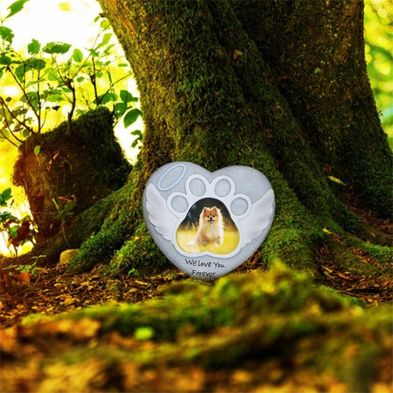 Heart Shape Memorials Pet Tombstones Weatherproofed Pet Remembrances Tombstones for Dog Cats Sympathy Gift