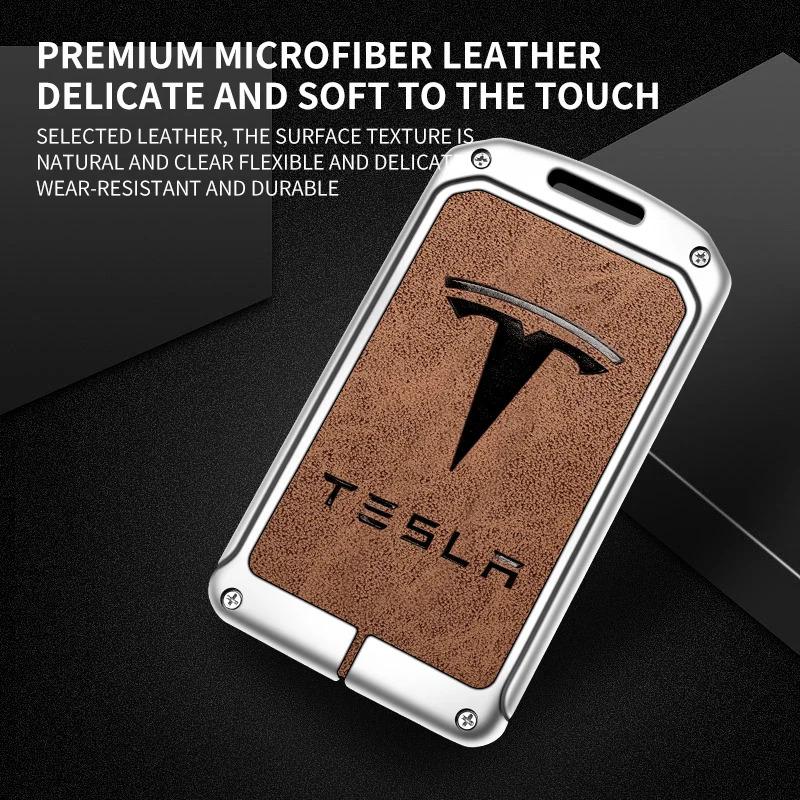 Custodia in Metallo per Chiave Auto Cover Per Tesla Model 3 Model S Model X Model Y Roadster Cybertruck Portachiavi Cardless Portaprotettore Accessori