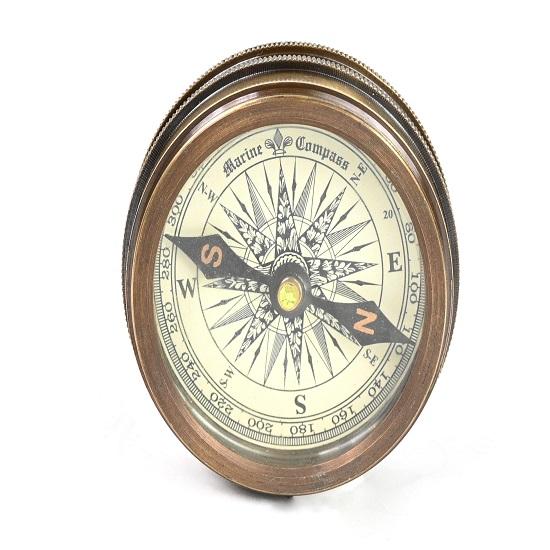 5.08 Cm Compass Replica Brass Pocket Transit Compass  Robert Frost Poem