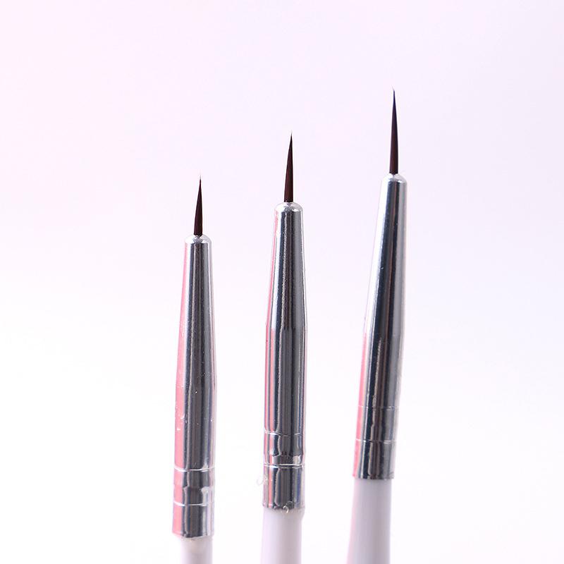 3Pcs/Set Acrylic French Stripe Nail Art Line Painting Pen 3D Tips Manicure Slim Line Drawing Pen Uv Gel Brushes Painting Tools