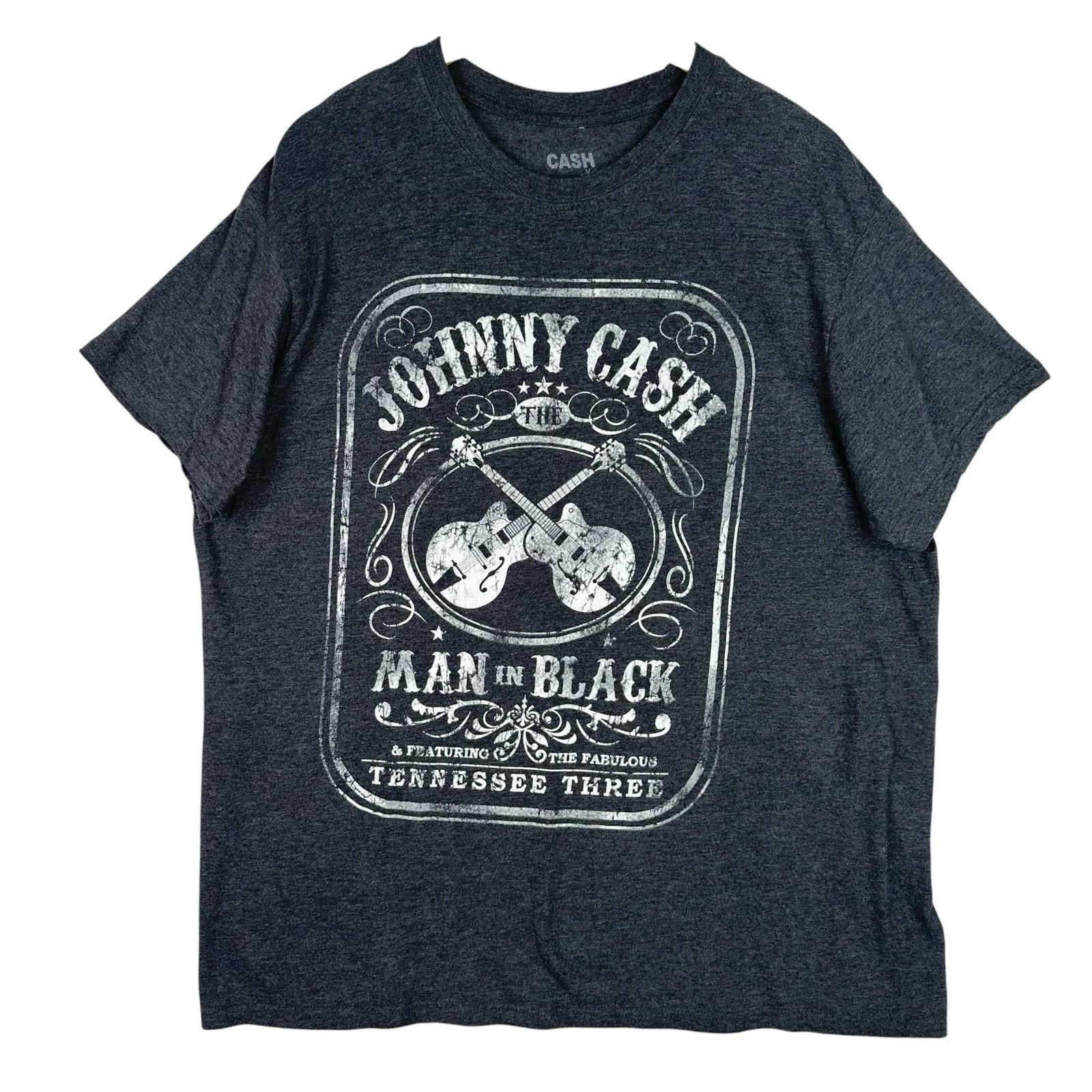 Johnny Cash Man In Black Graphic Tee Mens XL Gray Country Music Shirt M