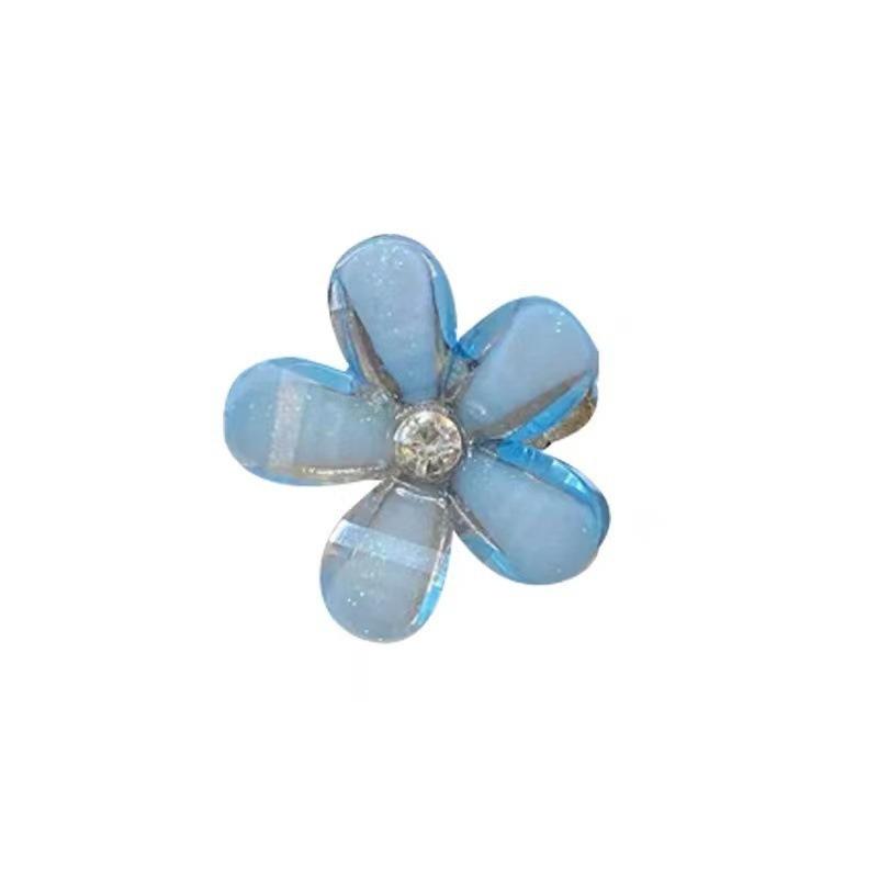 5/10PCS.Spring Camellia Hollow Small Claw Clips for Kids. Minimalist Floral Design, Durable Metal Texture, Secures Bangs Well.