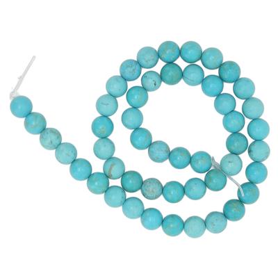 Türkisperlen 8mm Blau Glänzend Natursteinperlen Runde Türkisperlen für DIY Armbänder