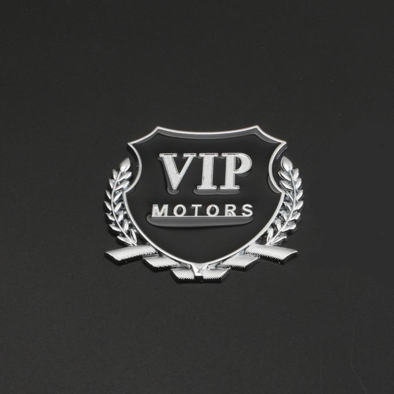 New Personalized VIP Car Logo Car VIP Word Logo Side Logo Decorative Sticker Modified Metal Tail Logo JP Car Sticker