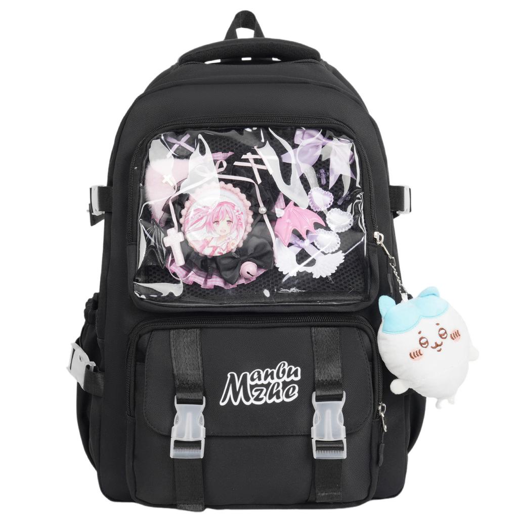 The schoolbag is fresh and cute, and the two-dimensional yuan bar is high school, high quality and large capacity.