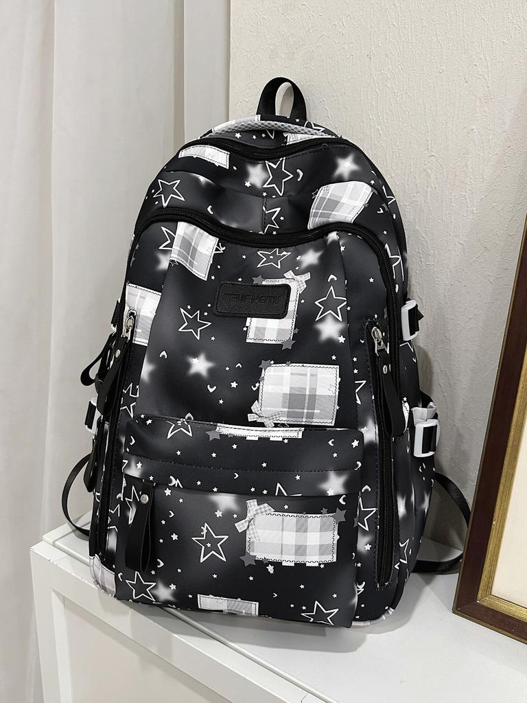 Schoolbag Japanese Ins Rendering Versatile Star Girl Backpack Cute Junior High School Student School Bag Large Capacity Backpack