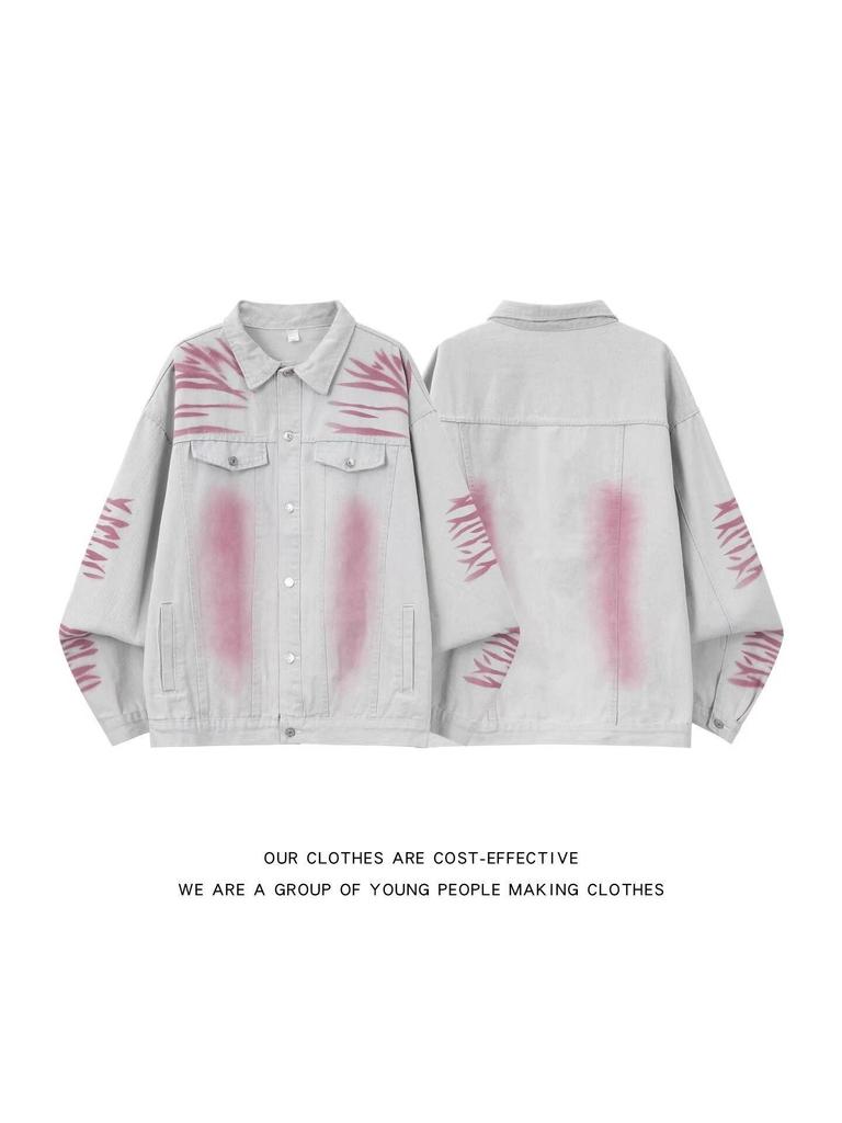 Retro Hong Kong-stil Herr Casual Arbetskläder Jacka - Långärmad, Lös Passform, Trendigt Ytterplagg