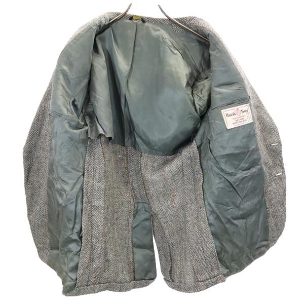 HARRIS TWEED 70s 80s Made in USA Vintage wool tailored jacket Gray Men's Used