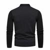 Men's Solid-color Casual Faux Two-piece Striped Pullover Knitted Sweater, Men's Square-neck Long-sleeved Knitted Warm Sweater